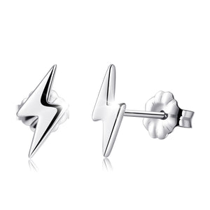 hypoallergenic titanium earrings  lightning bolt stud earrings VGACETI