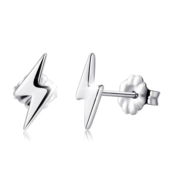 hypoallergenic titanium earrings  lightning bolt stud earrings VGACETI